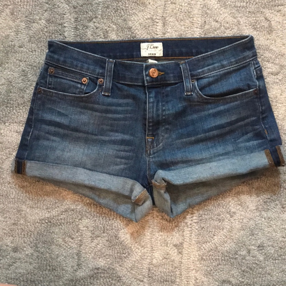 Jcrew denim rolled shorts